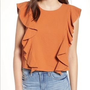 Seersucker Ruffle Top